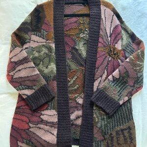 Peruvian Connection Multicolor Floral Cardigan